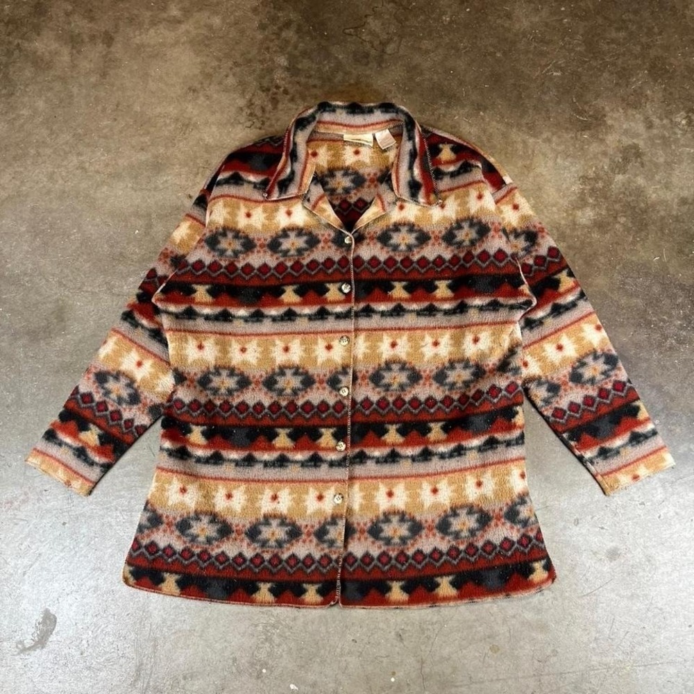 Kathy Ireland multicoloured button up sweater Women's Size L